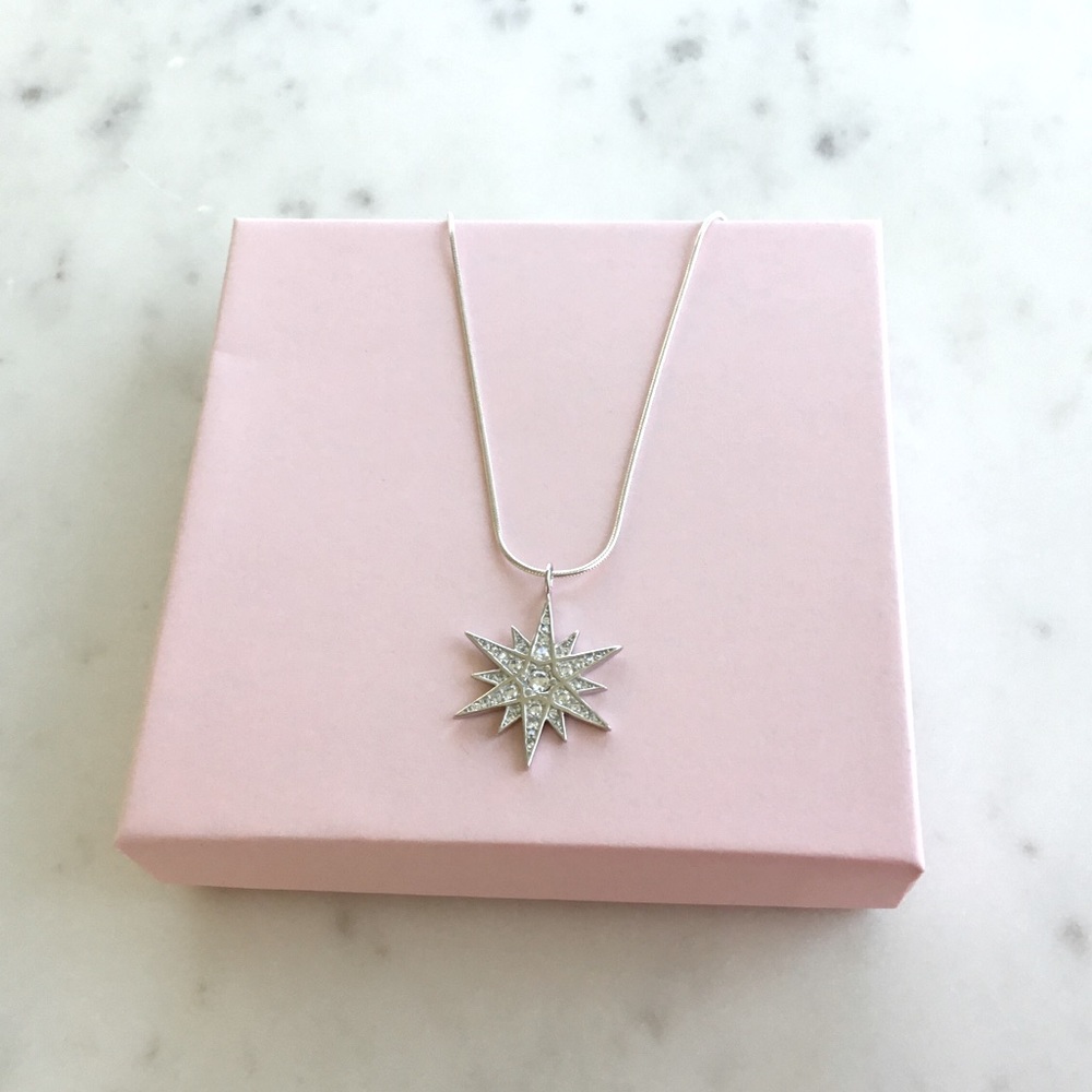 Sterling Silver Cz Star Necklace - Picture 13 of 13